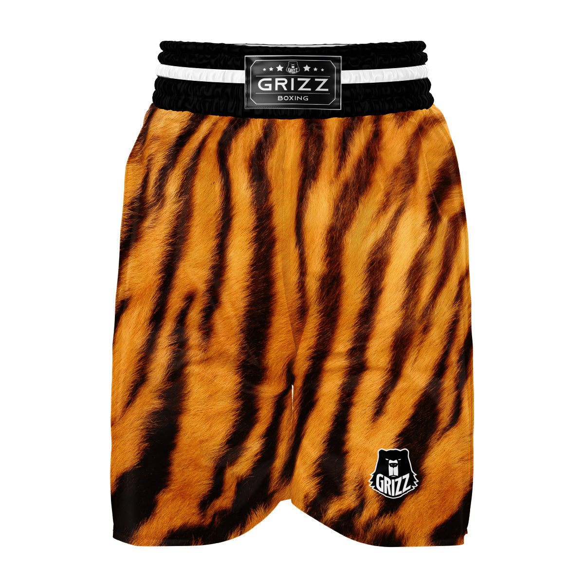 Tiger Skin Pattern Print Boxing Shorts-grizzshop