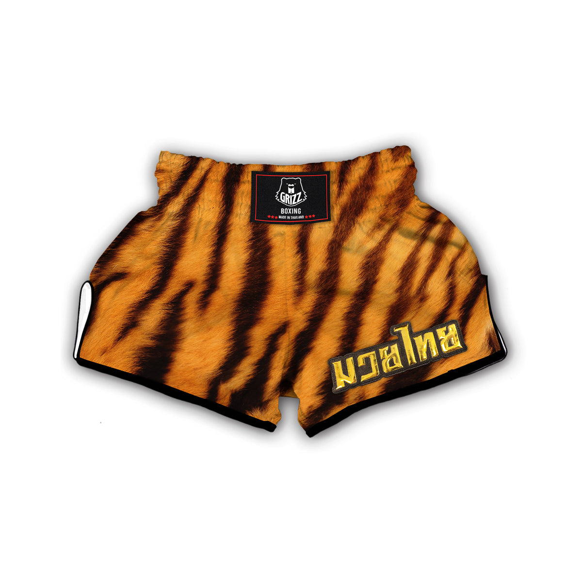 Tiger Skin Pattern Print Muay Thai Boxing Shorts-grizzshop