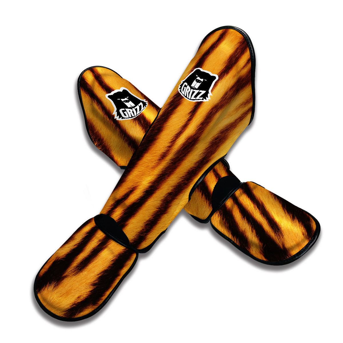 Tiger Skin Pattern Print Muay Thai Shin Guards-grizzshop