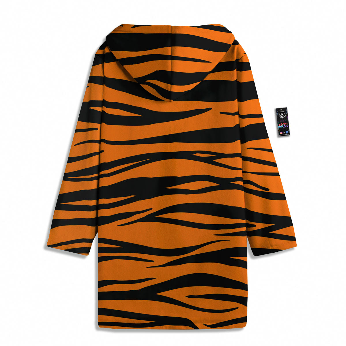 Tiger Stripe Black And Orange Print Men's Windbreaker Jacket-grizzshop