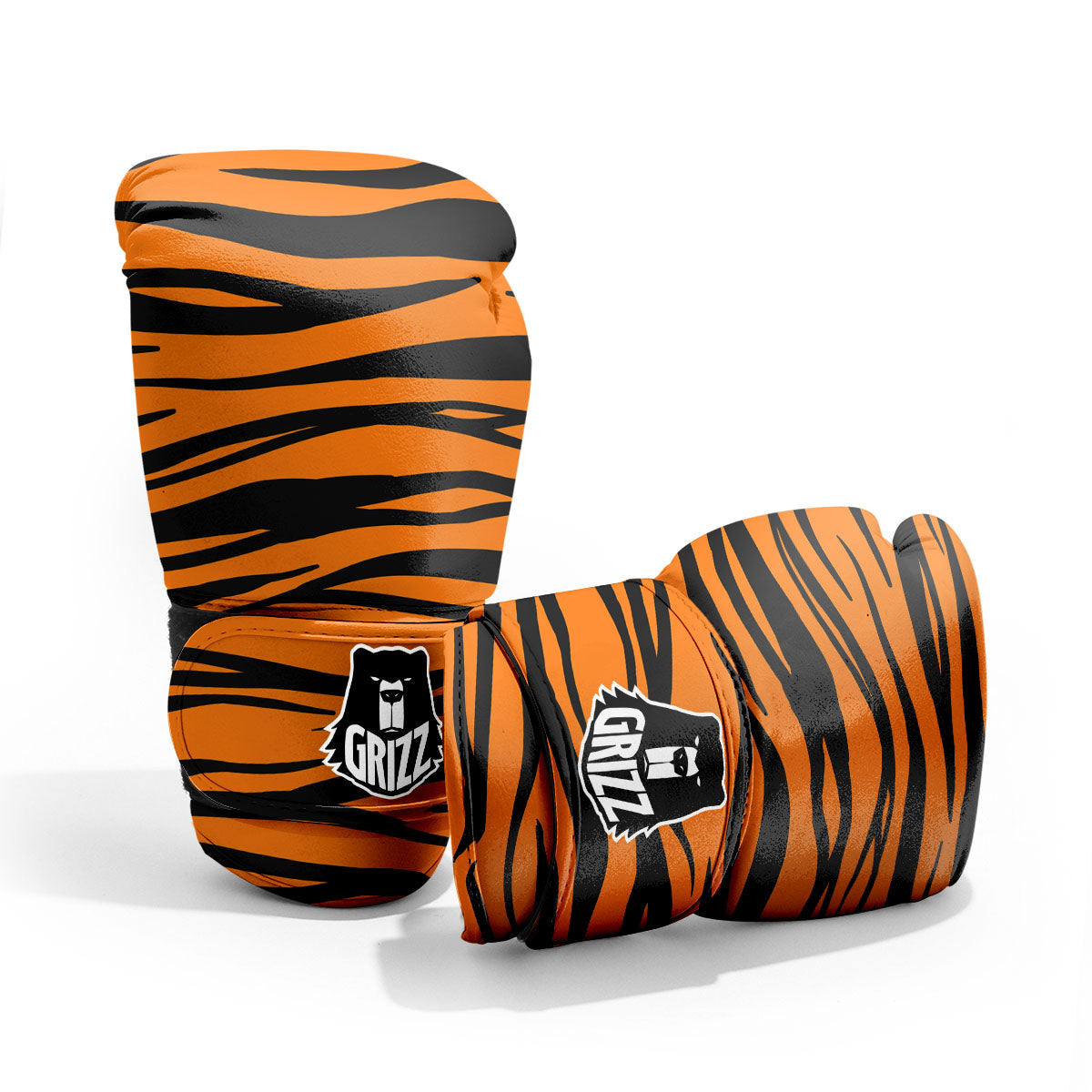 Tiger Stripe Black And Orange Print Pro Boxing Glove