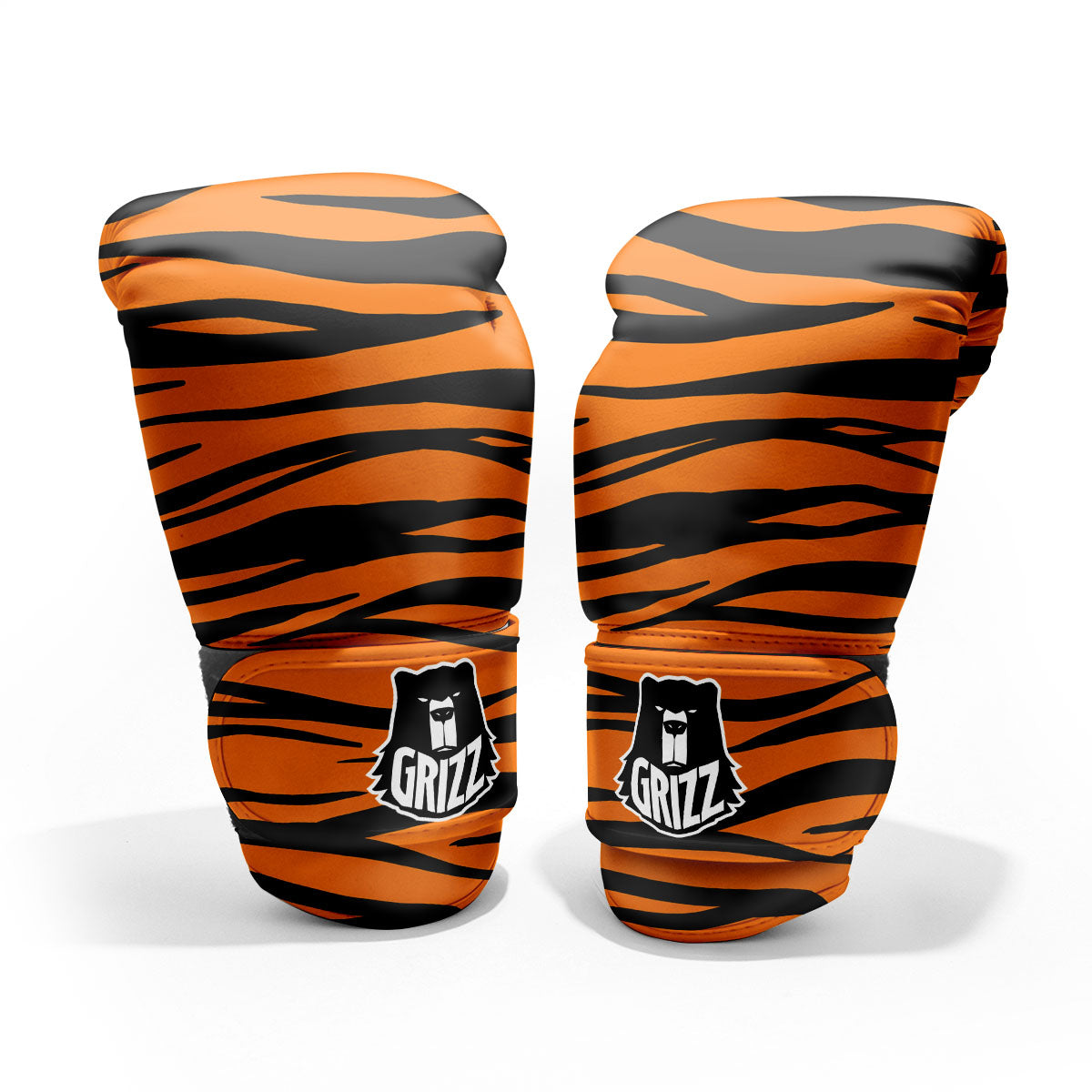 Tiger Stripe Black And Orange Print Pro Boxing Glove