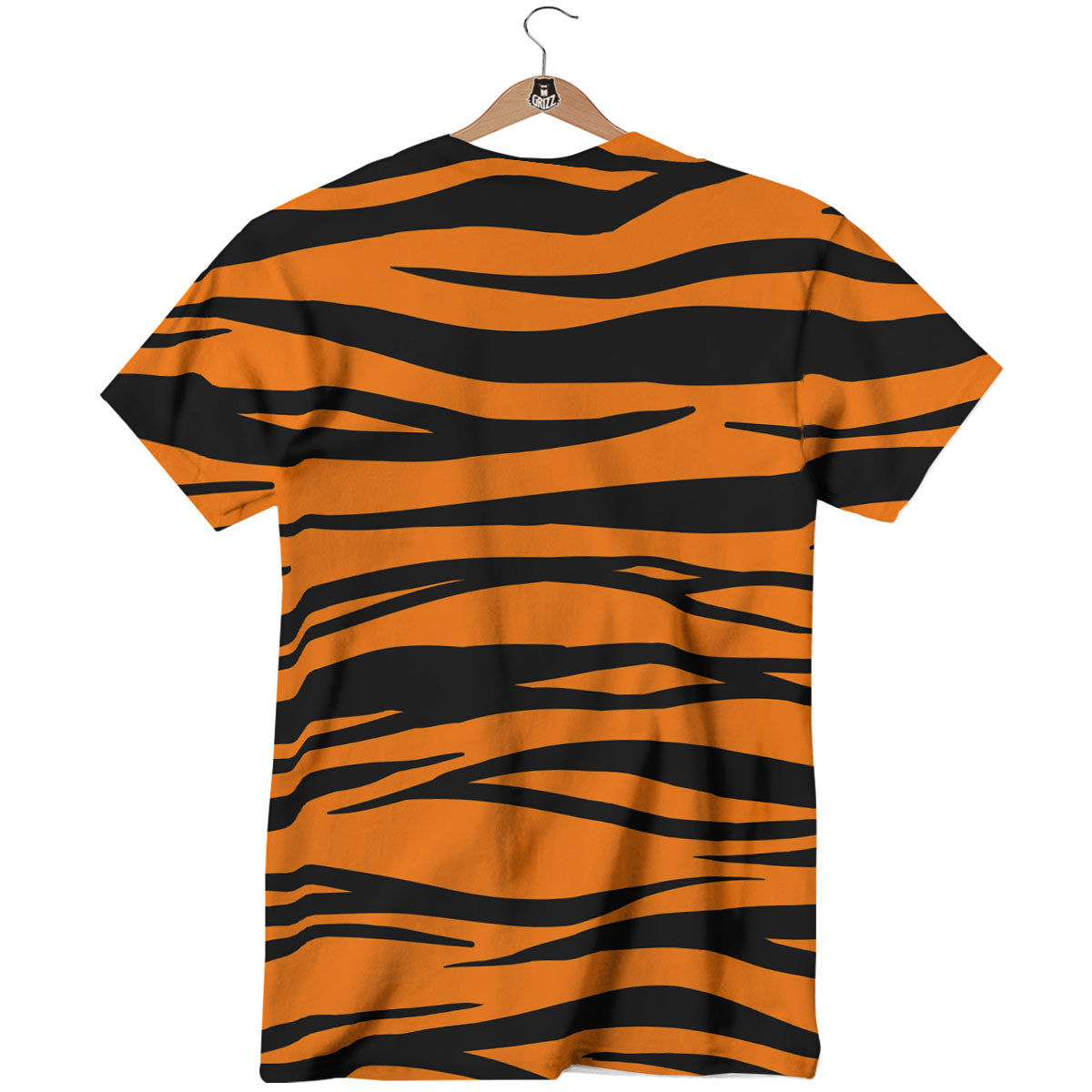 Tiger Stripe Black And Orange Print T-Shirt-grizzshop
