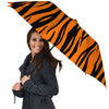 Tiger Stripe Black And Orange Print Umbrella-grizzshop