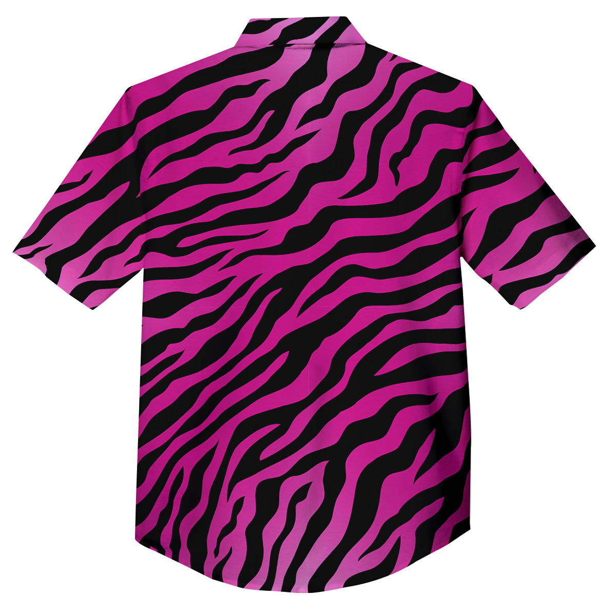 Tiger Stripe Black And Pink Print Button Up Shirt-grizzshop
