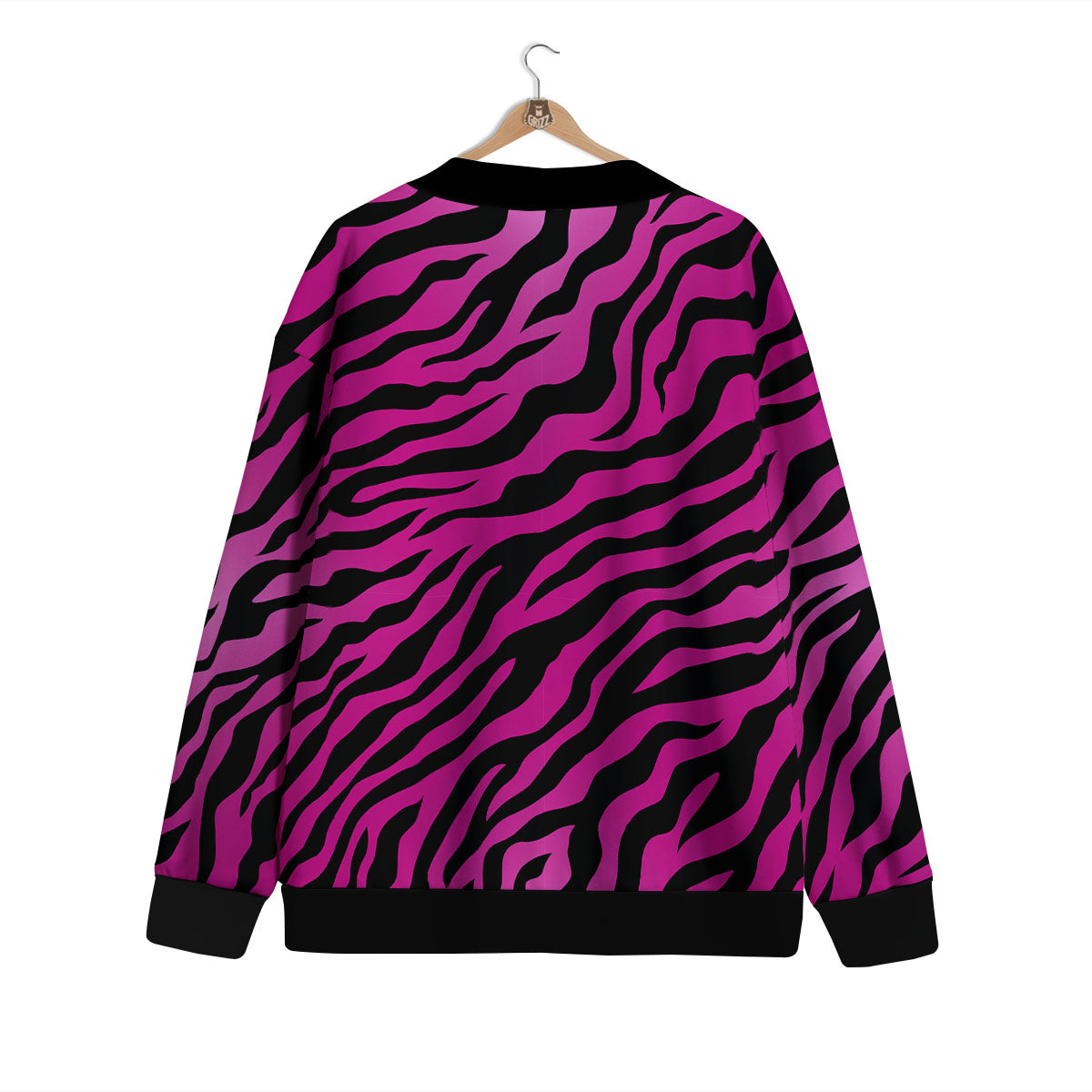 Tiger Stripe Black And Pink Print Cardigan-grizzshop