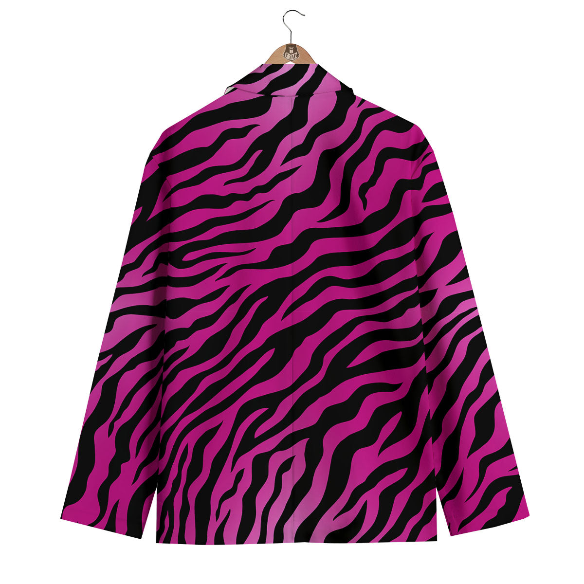 Tiger Stripe Black And Pink Print Men's Blazer-grizzshop