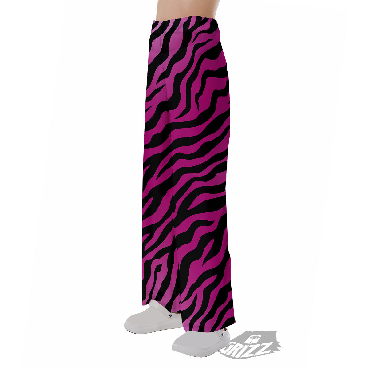 Tiger Stripe Black And Pink Print Pajama Pants-grizzshop