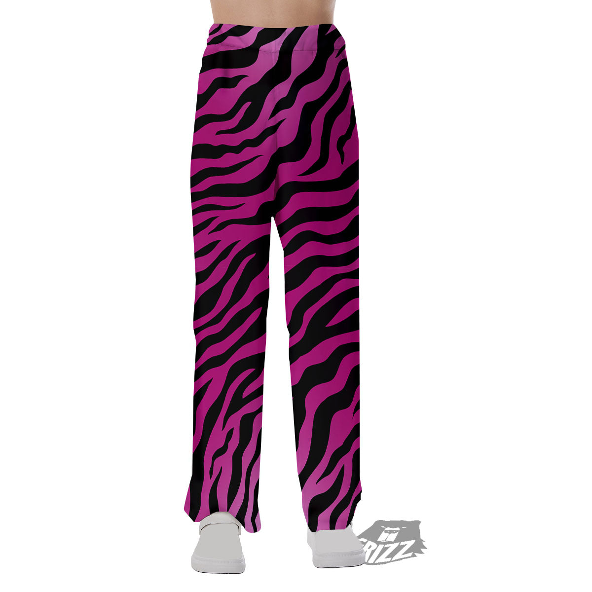 Tiger Stripe Black And Pink Print Pajama Pants-grizzshop