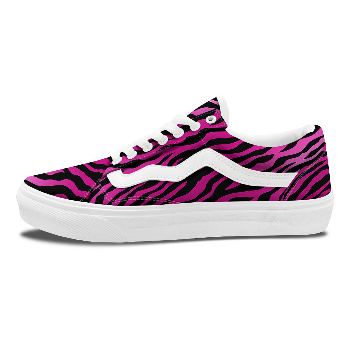 Tiger Stripe Black And Pink Print Skate Shoes-grizzshop