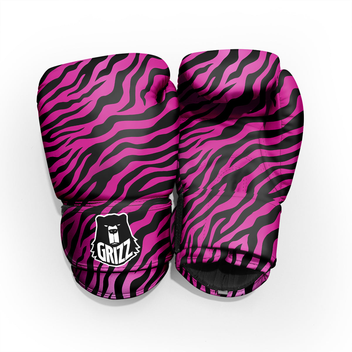 Tiger Stripe Black And Pink Print Pro Boxing Glove