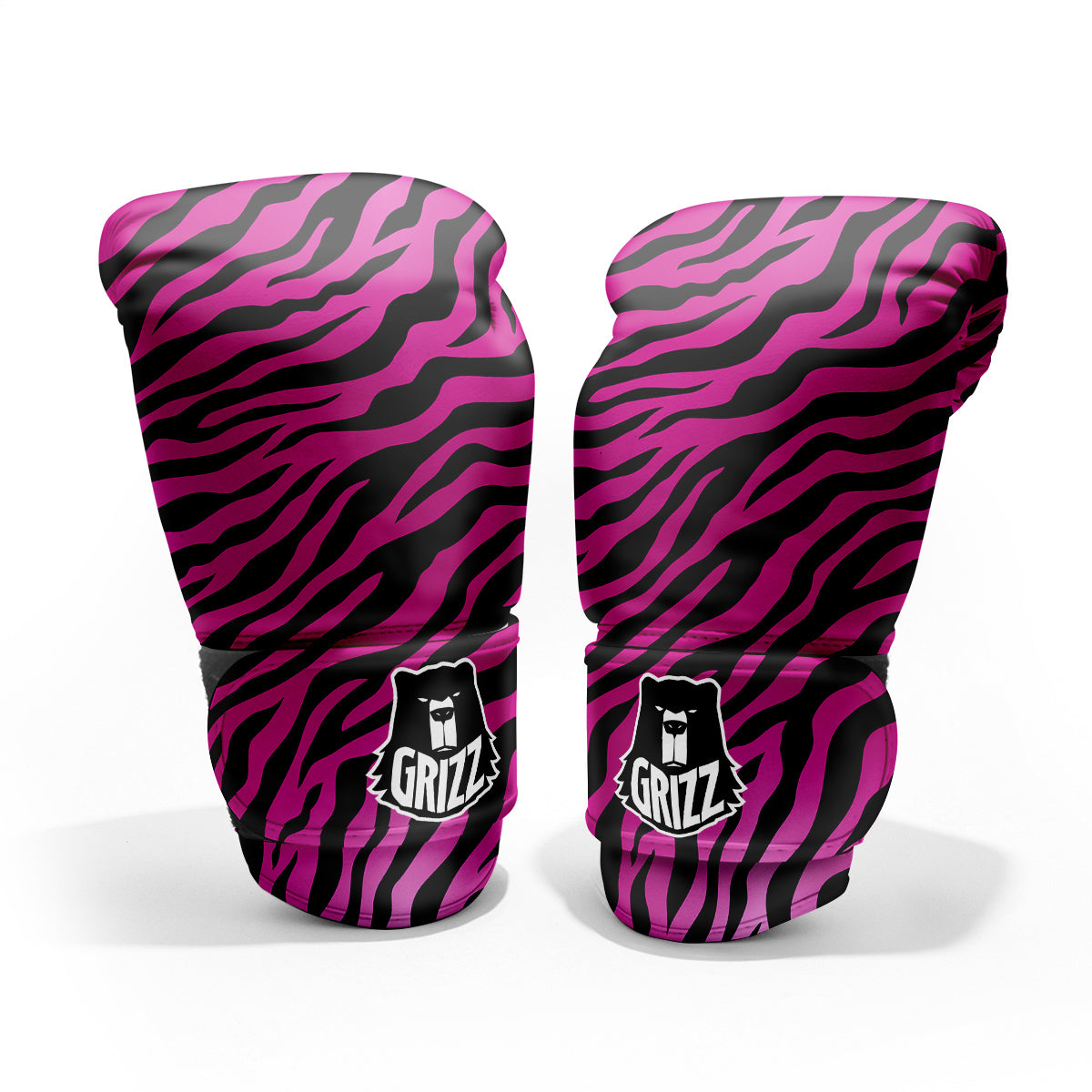 Tiger Stripe Black And Pink Print Pro Boxing Glove