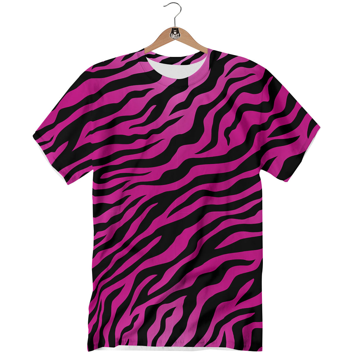 Tiger Stripe Black And Pink Print T-Shirt-grizzshop