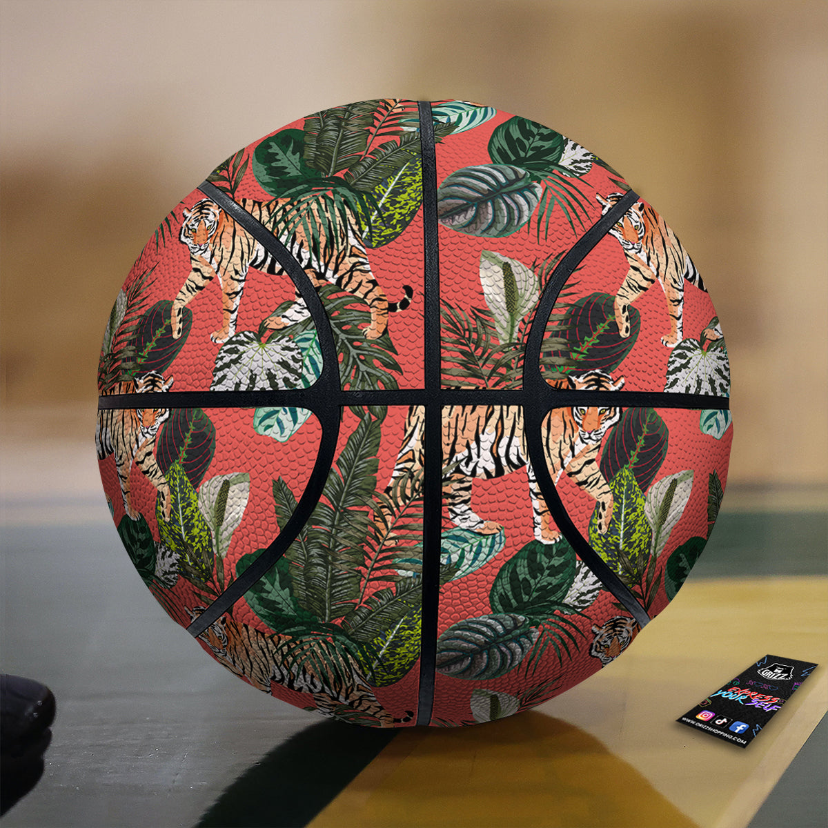 Tiger Tropical Print Pattern Basketball