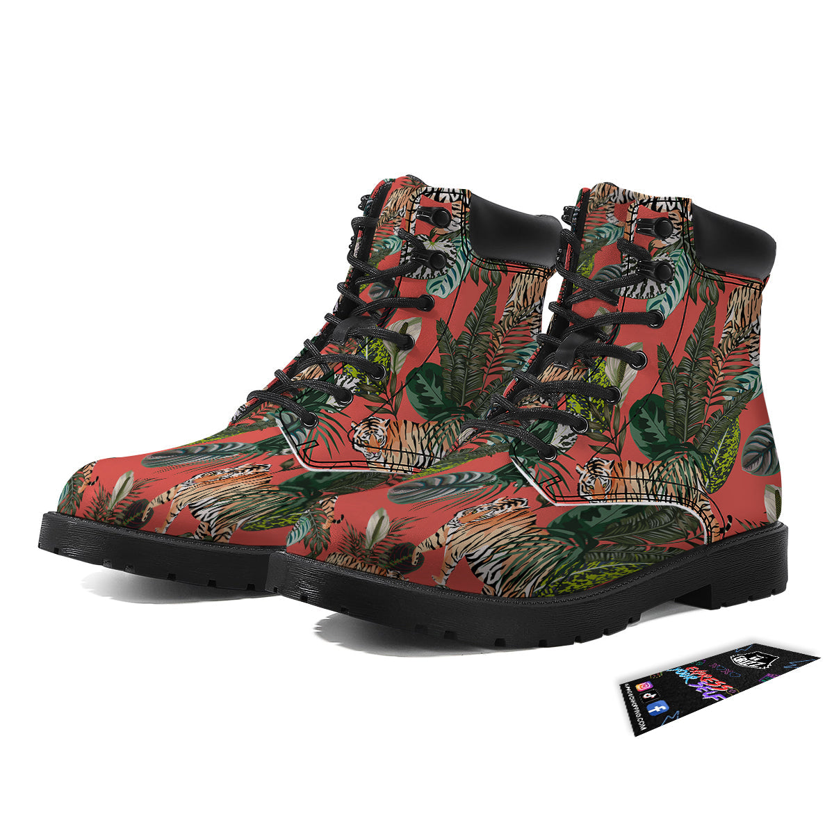 Tiger Tropical Print Pattern Boots-grizzshop