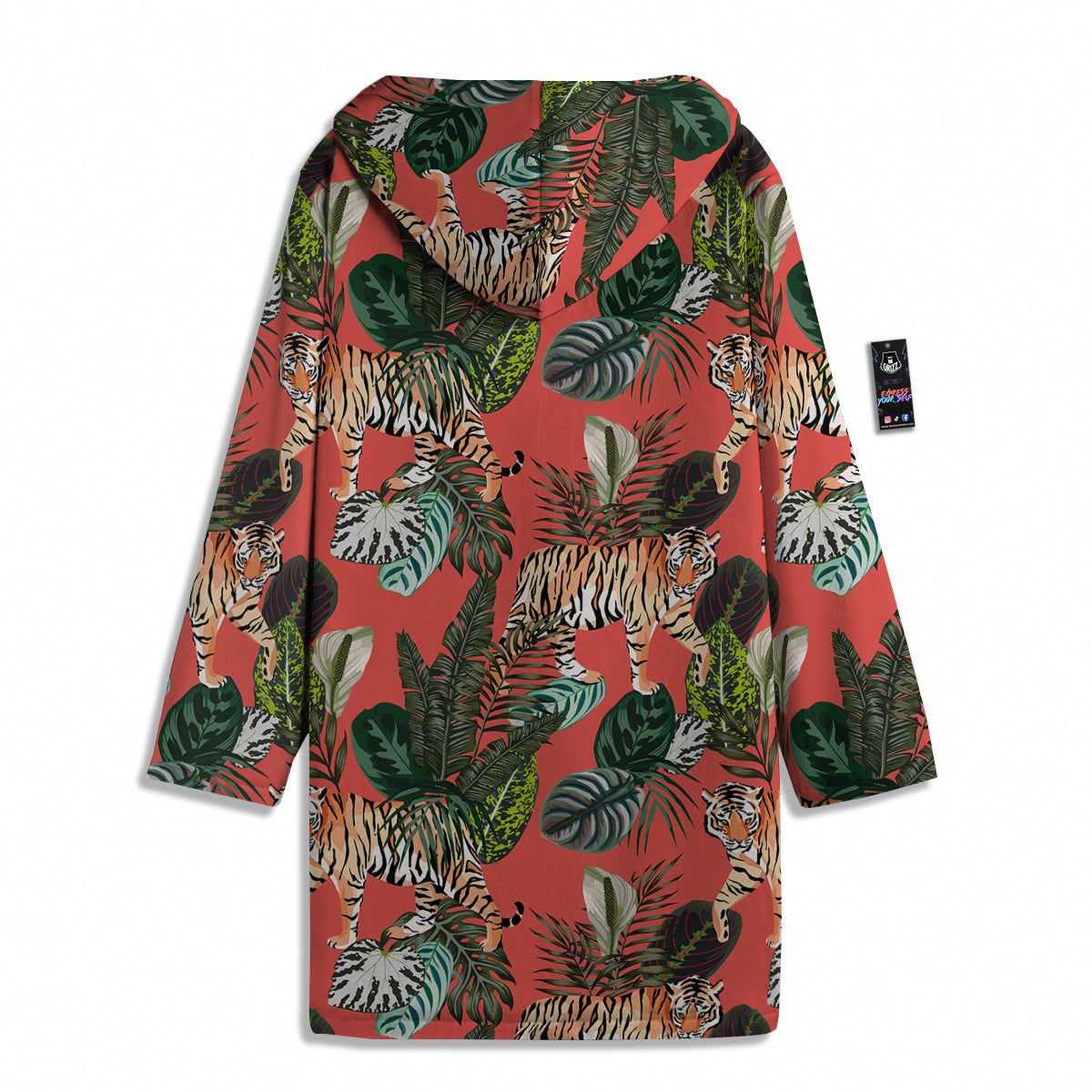 Tiger Tropical Print Pattern Men's Windbreaker Jacket-grizzshop