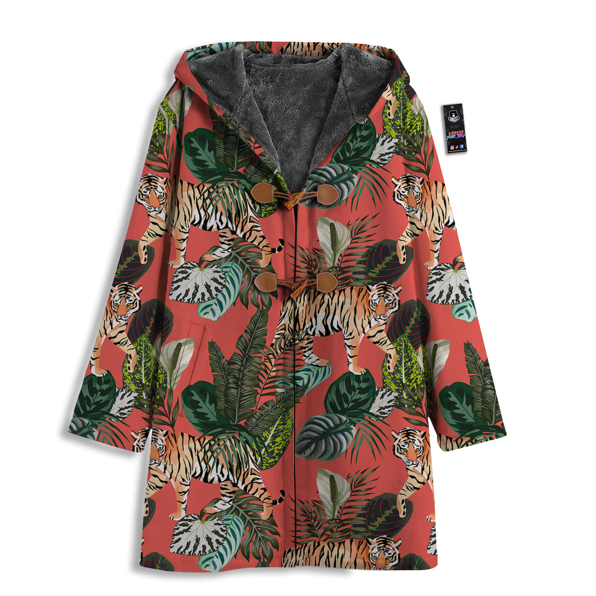 Tiger Tropical Print Pattern Men's Windbreaker Jacket-grizzshop