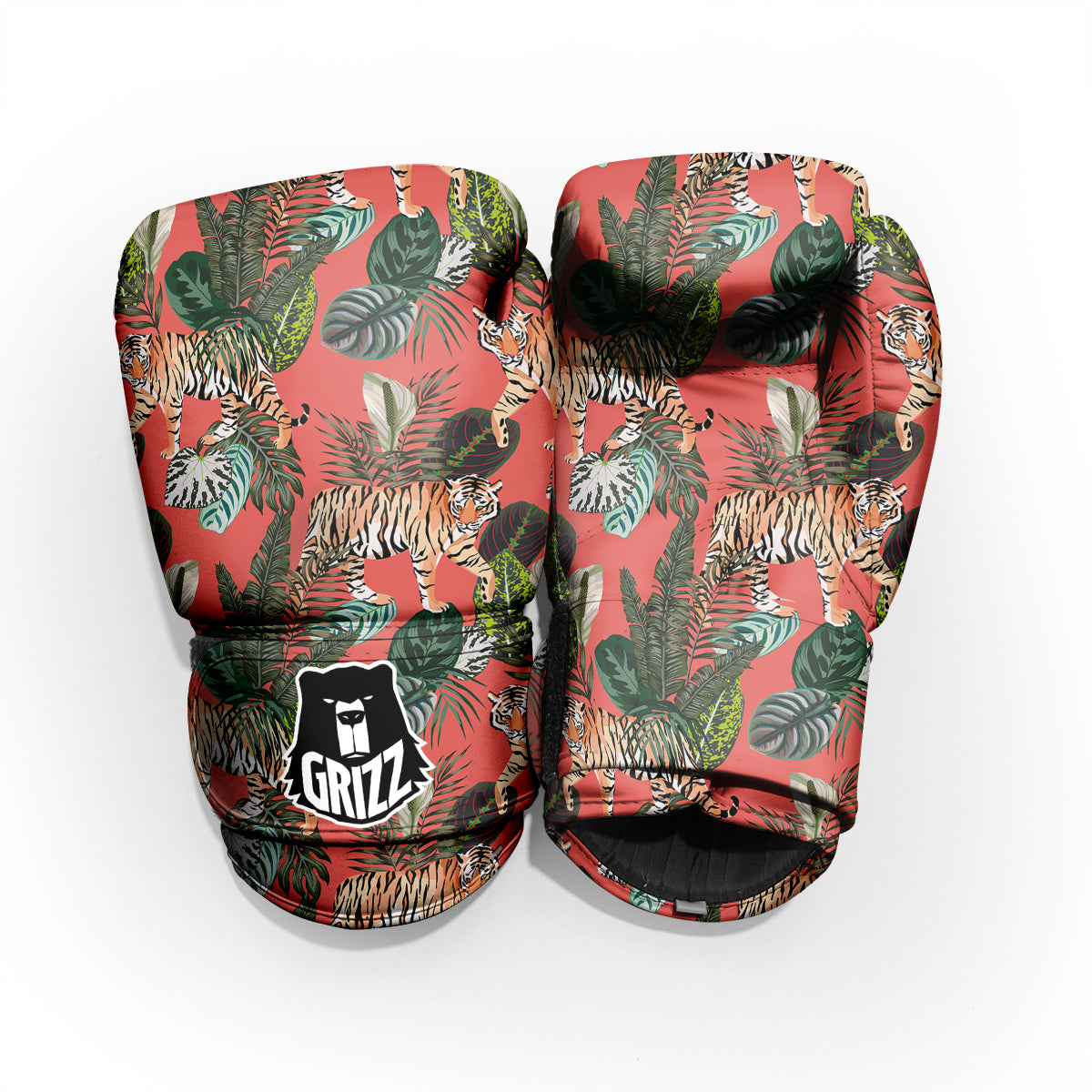 Tiger Tropical Print Pattern Pro Boxing Glove