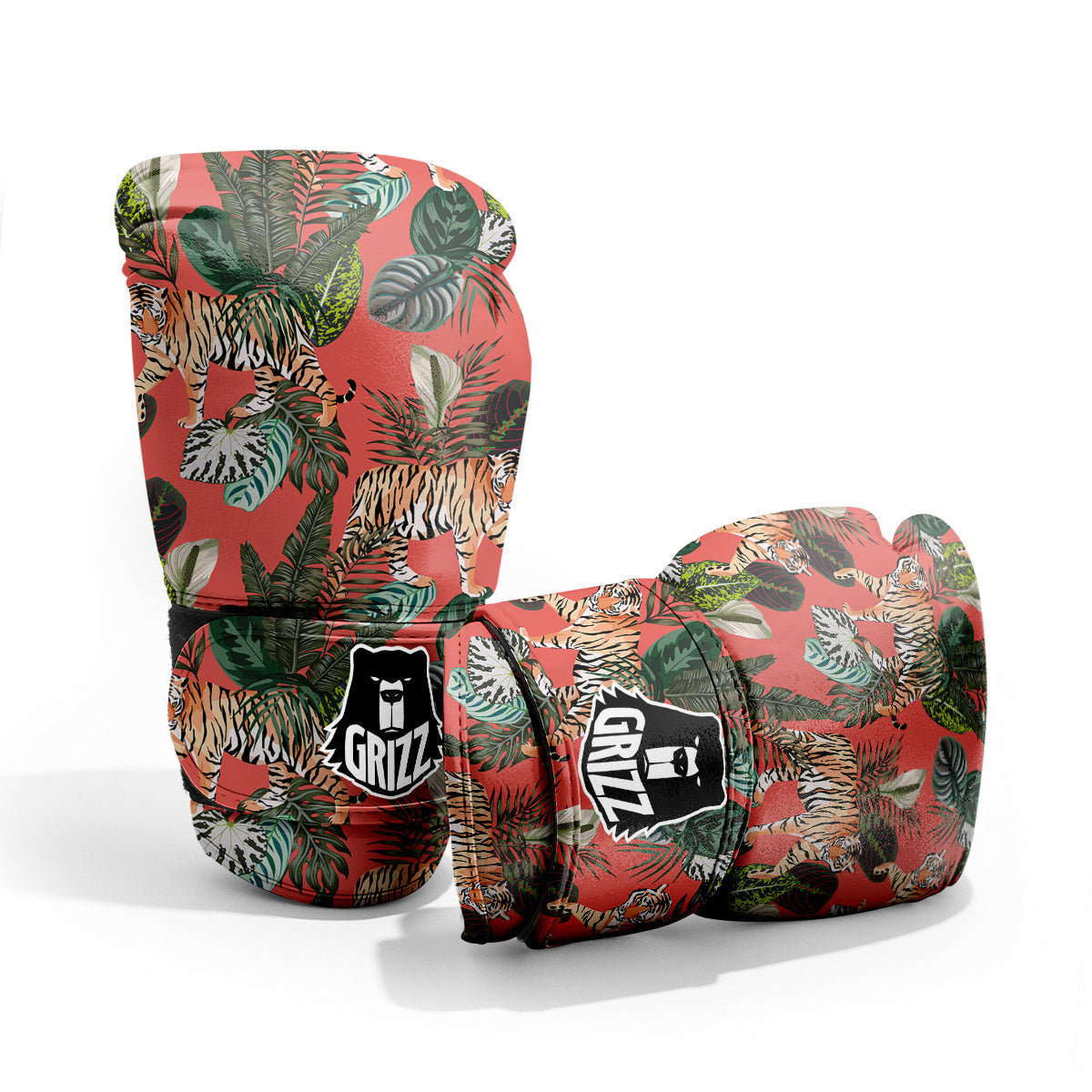 Tiger Tropical Print Pattern Pro Boxing Glove