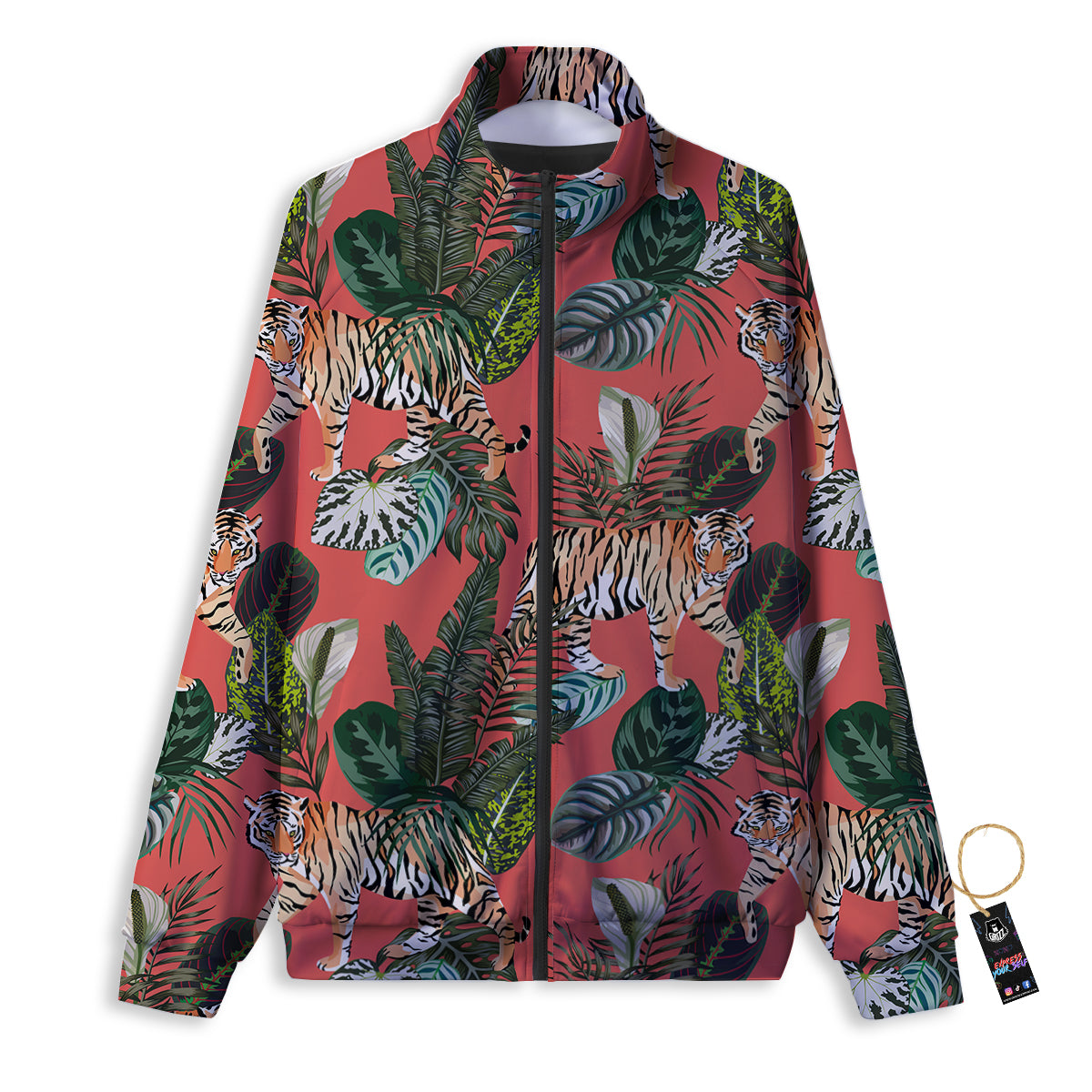 Tiger Tropical Print Pattern Track Jacket-grizzshop