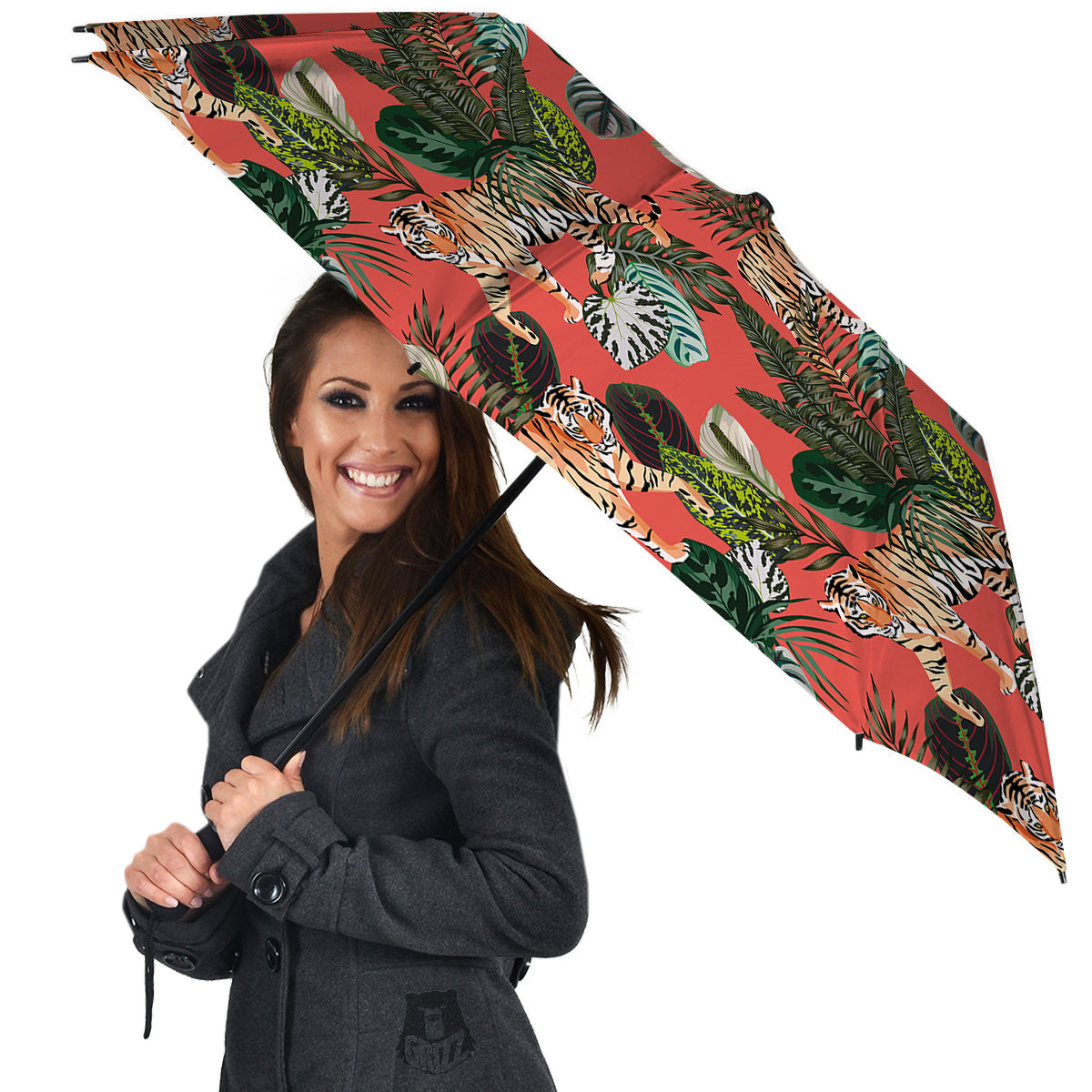 Tiger Tropical Print Pattern Umbrella-grizzshop