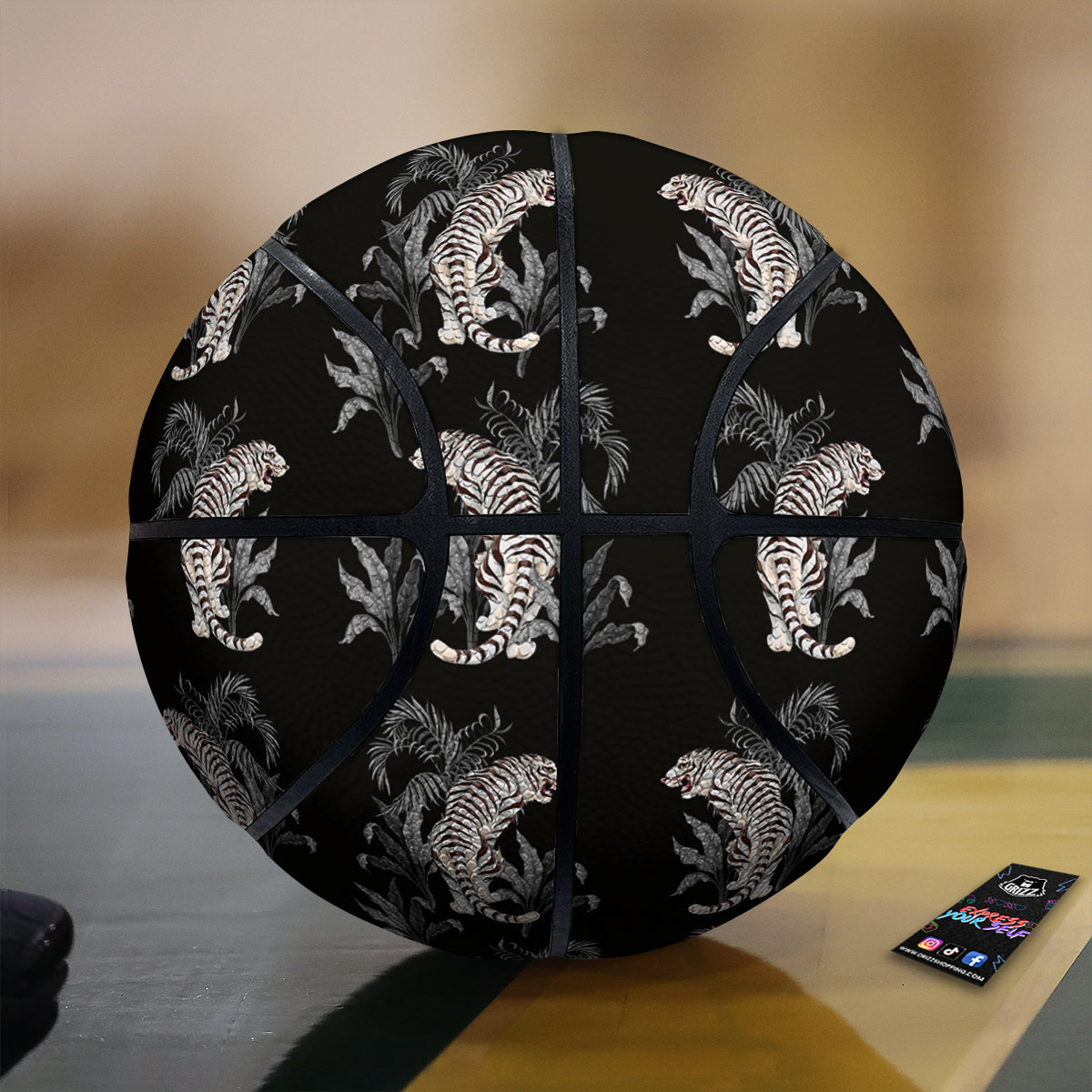 Tiger Tropical Vintage Print Pattern Basketball