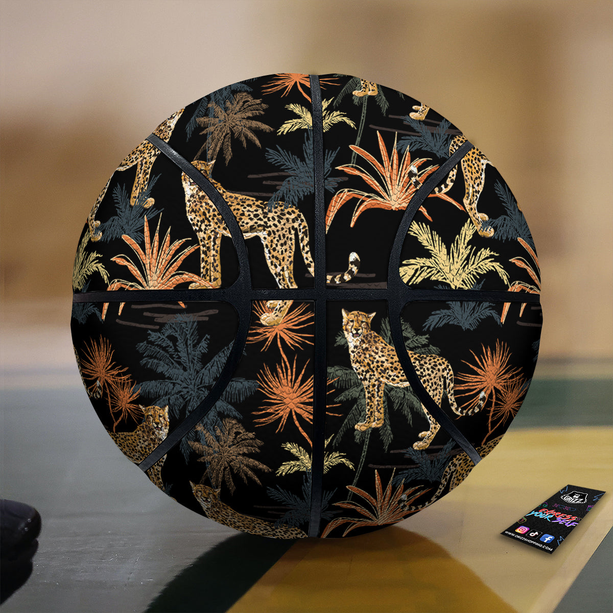 Tiger Watercolor Print Pattern Basketball