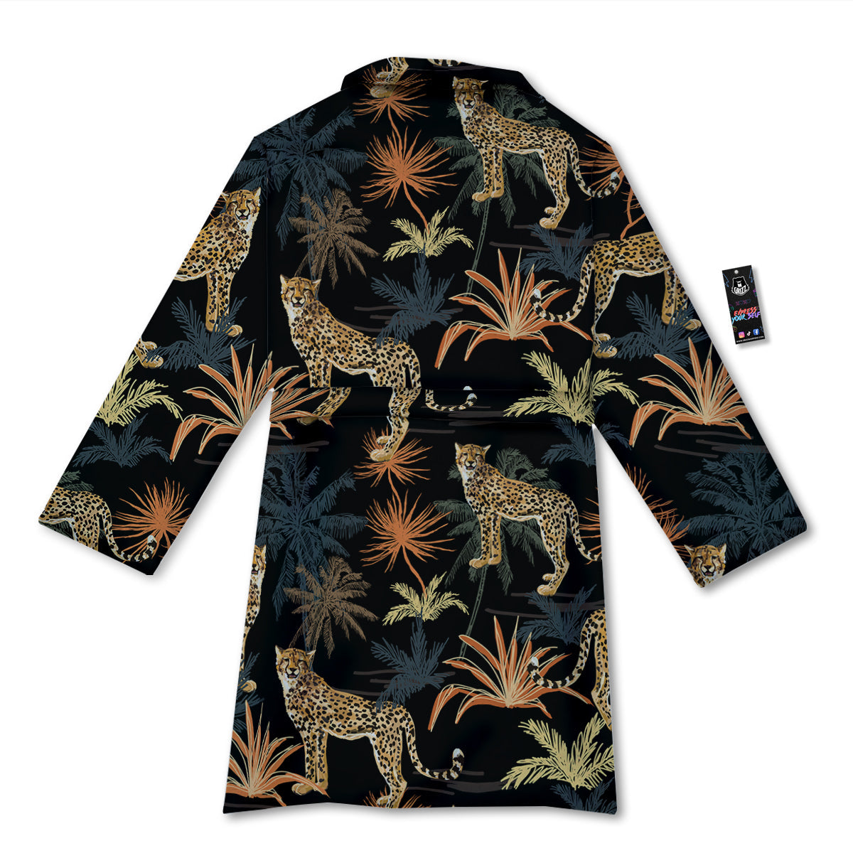 Tiger Watercolor Print Pattern Bathrobe-grizzshop