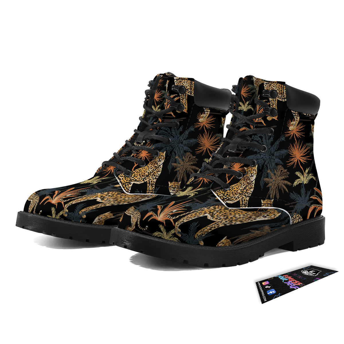 Tiger Watercolor Print Pattern Boots-grizzshop