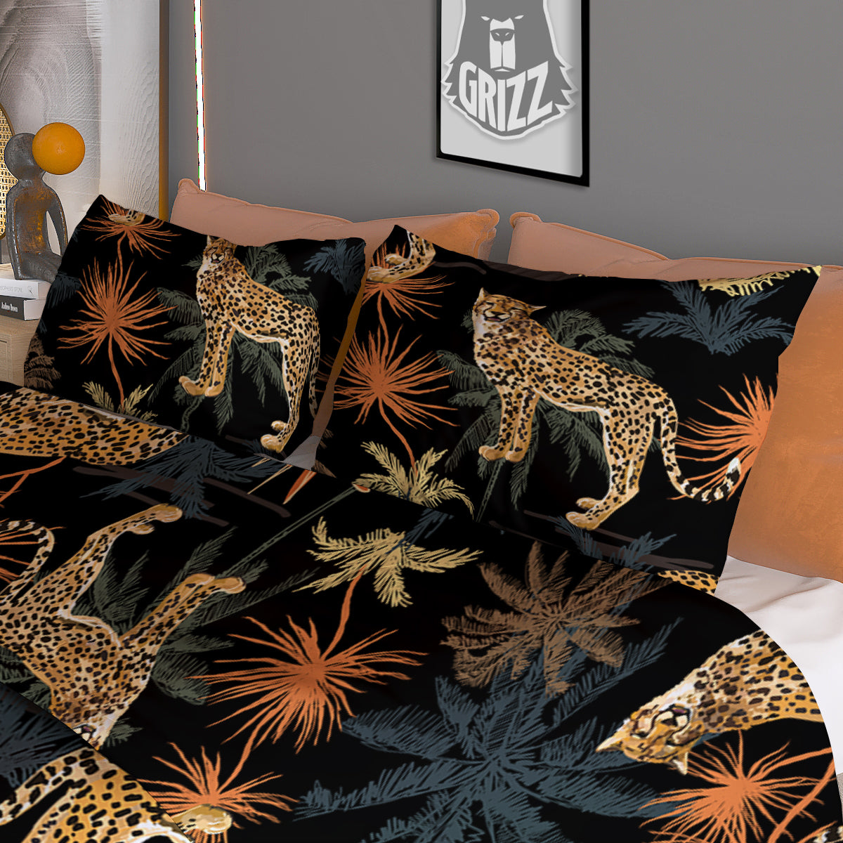 Tiger Watercolor Print Pattern Duvet Cover Bedding Set