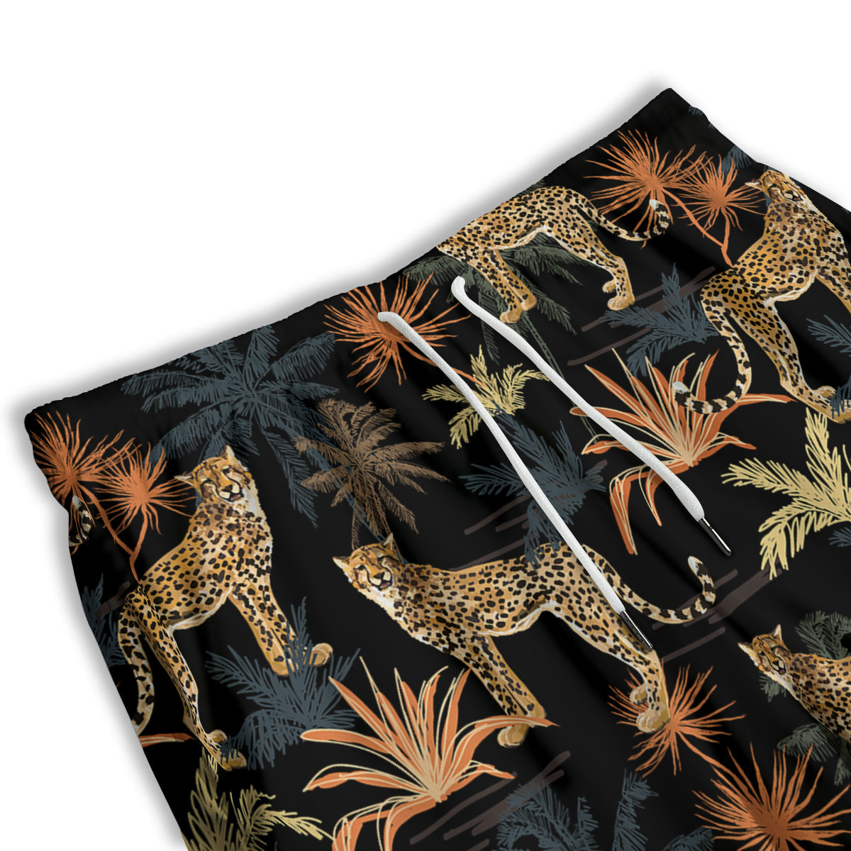 Tiger Watercolor Print Pattern Men's Athletic Shorts