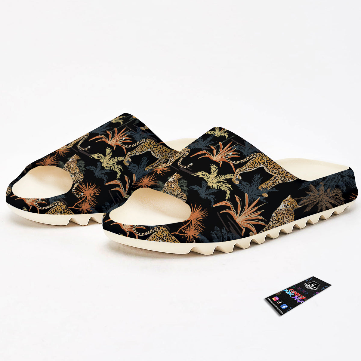 Tiger Watercolor Print Pattern Sandals-grizzshop