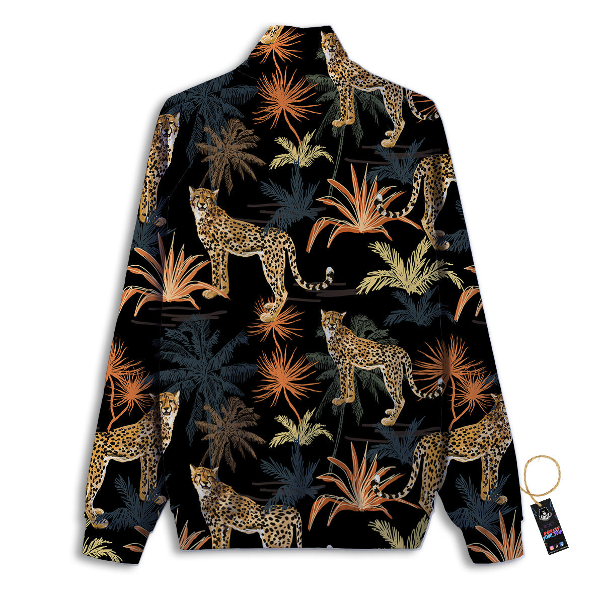 Tiger Watercolor Print Pattern Track Jacket-grizzshop