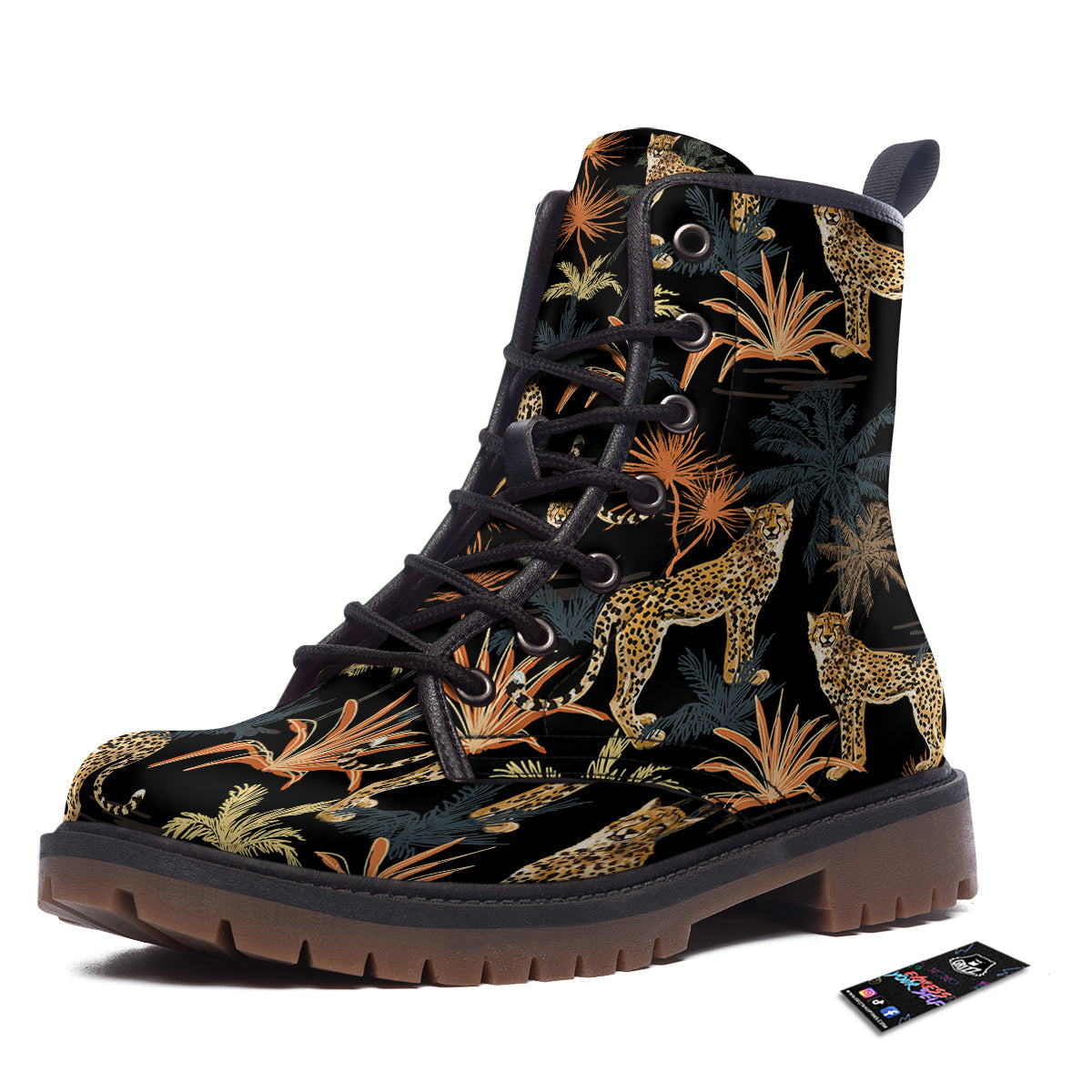 Tiger Watercolor Print Pattern Work Boots-grizzshop