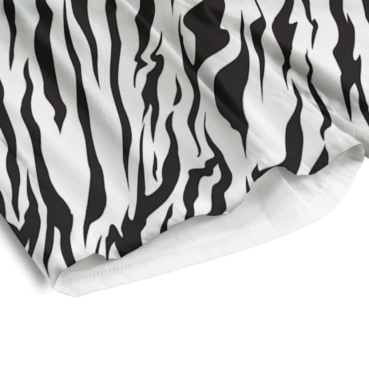Tiger White And Black Print Pattern Men's Athletic Shorts