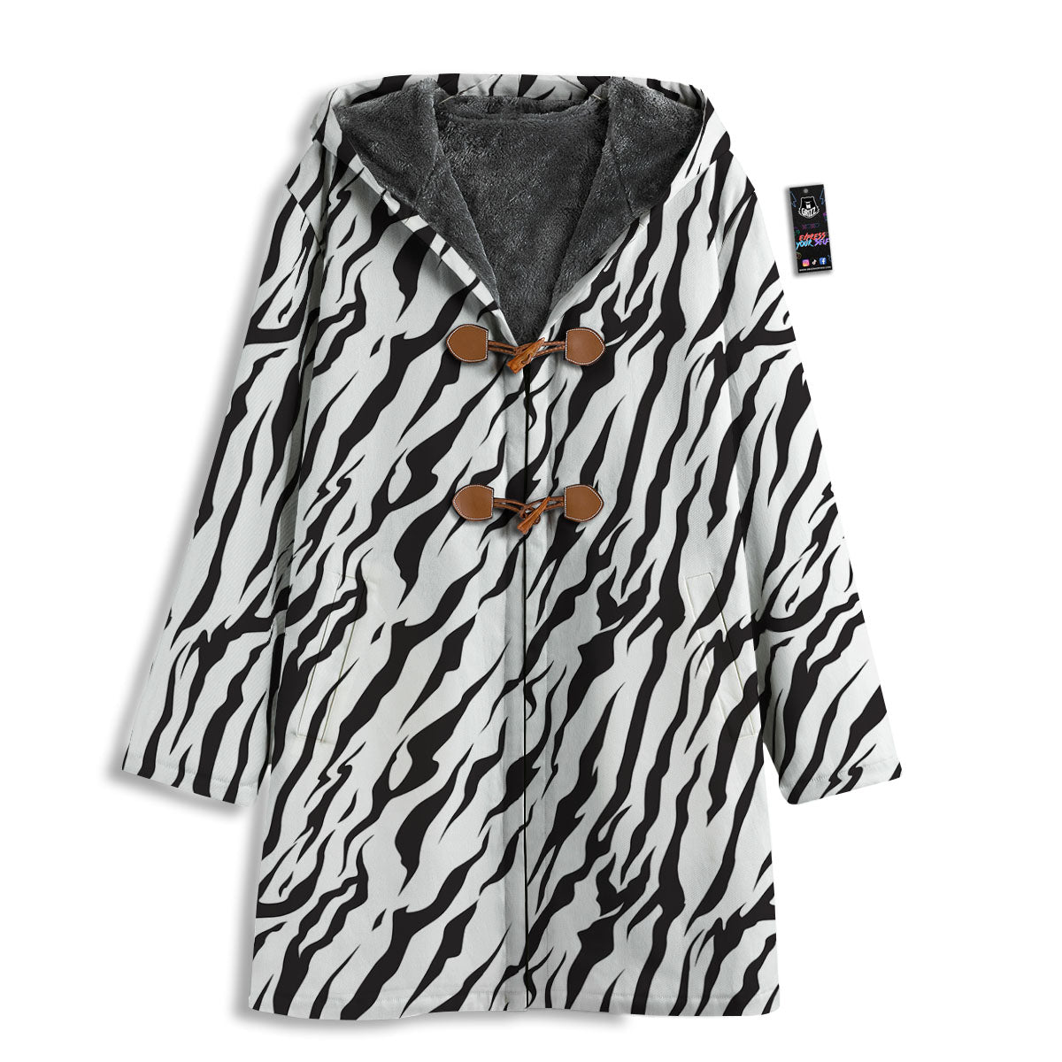Tiger White And Black Print Pattern Men's Windbreaker Jacket-grizzshop