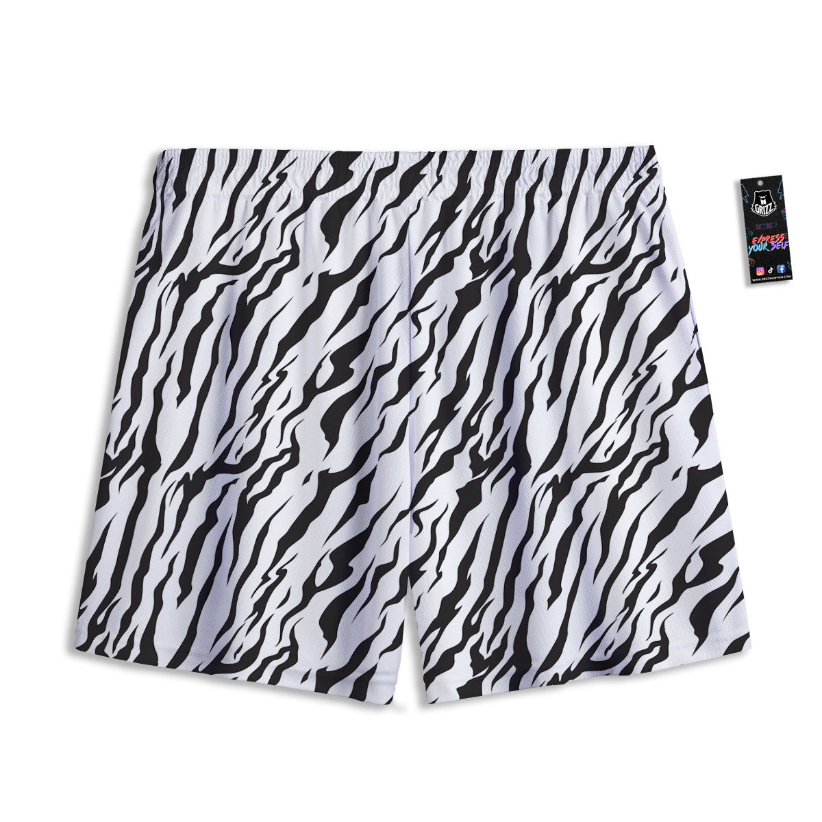 Tattersall Orange And Green Line Print Mesh Shorts
