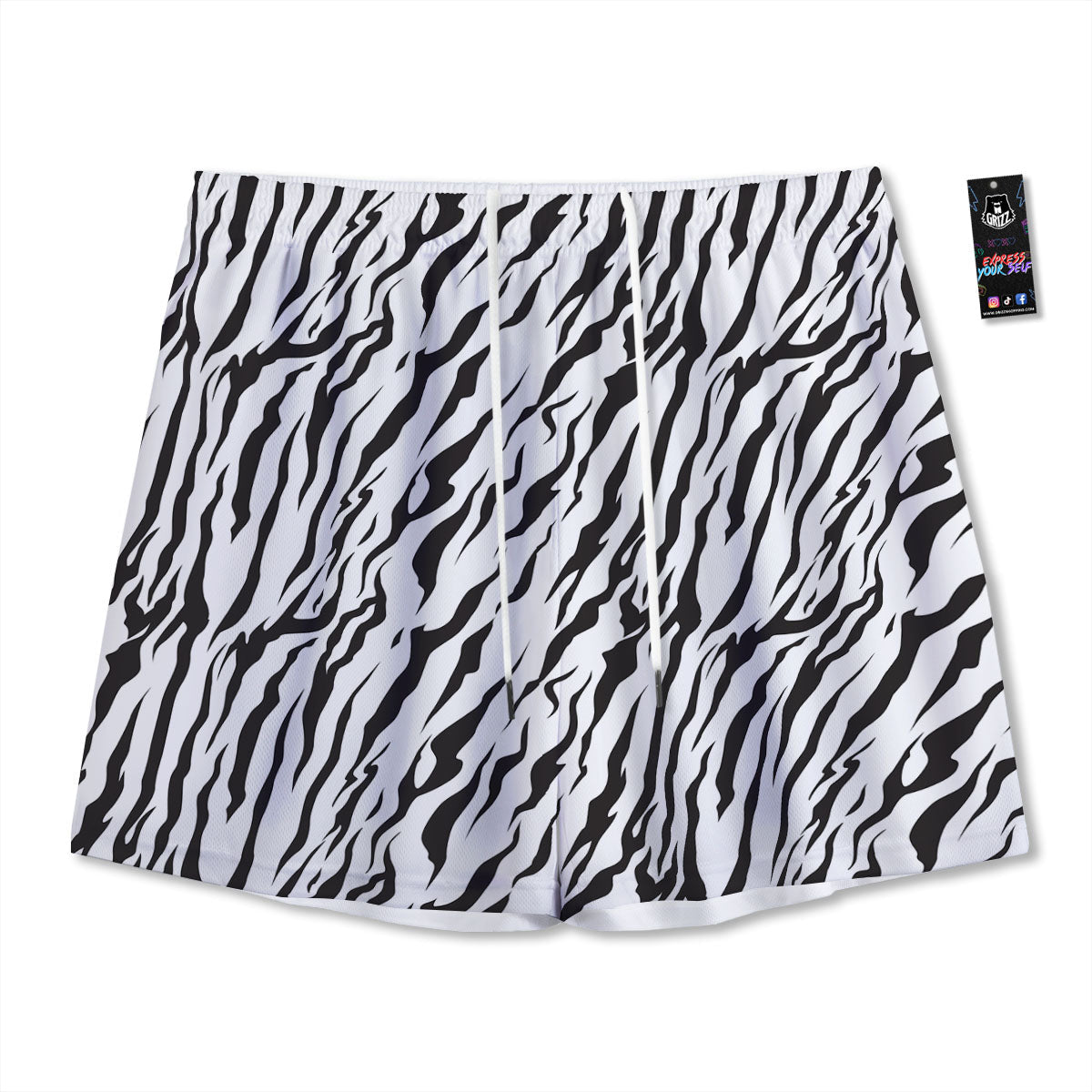 Tattersall Orange And Green Line Print Mesh Shorts