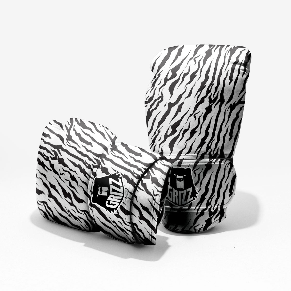 Tiger White And Black Print Pattern Pro Boxing Glove