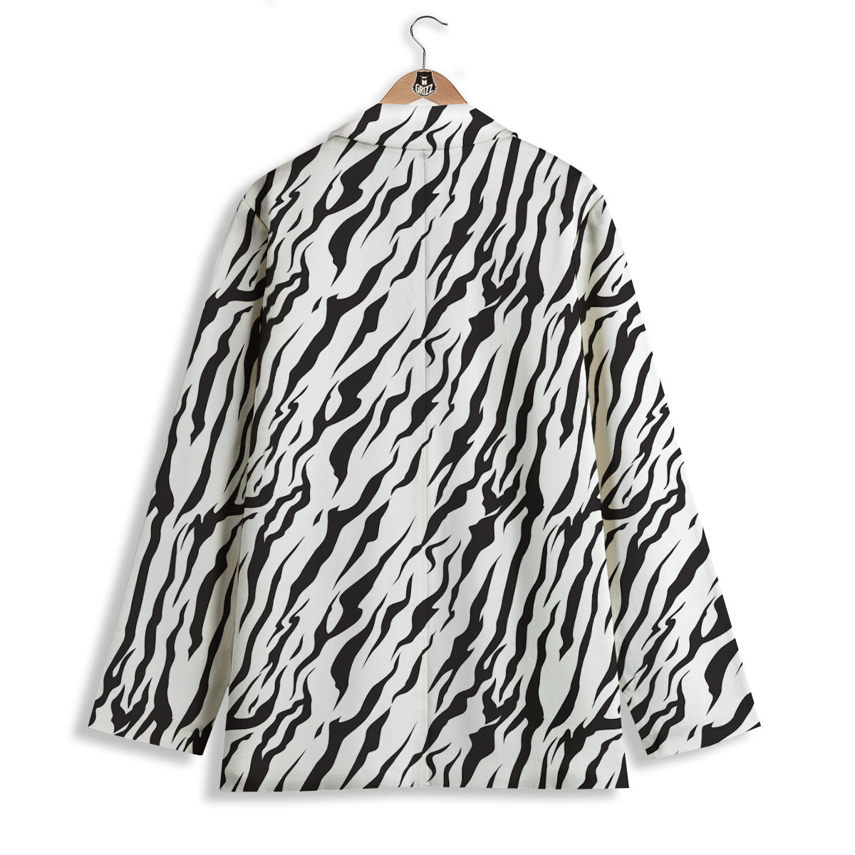 Tiger White And Black Print Pattern Women's Blazer-grizzshop