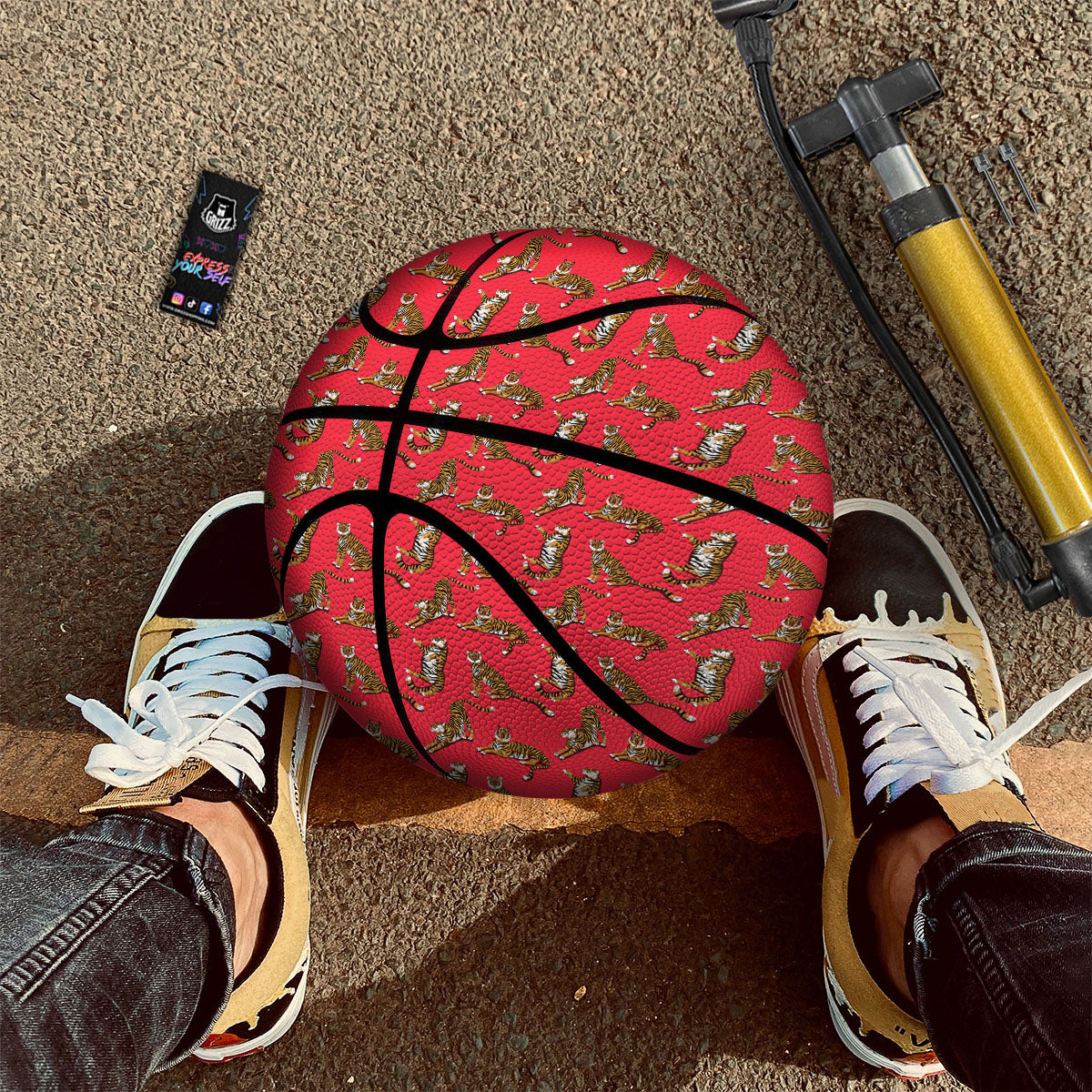 Tiger Cartoon Print Pattern Basketball