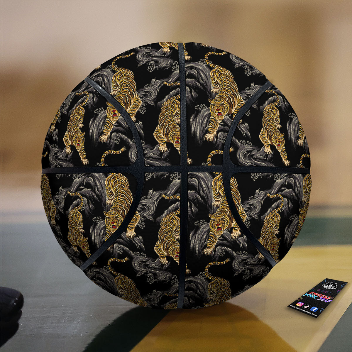 Tiger Japanese Print Pattern Basketball