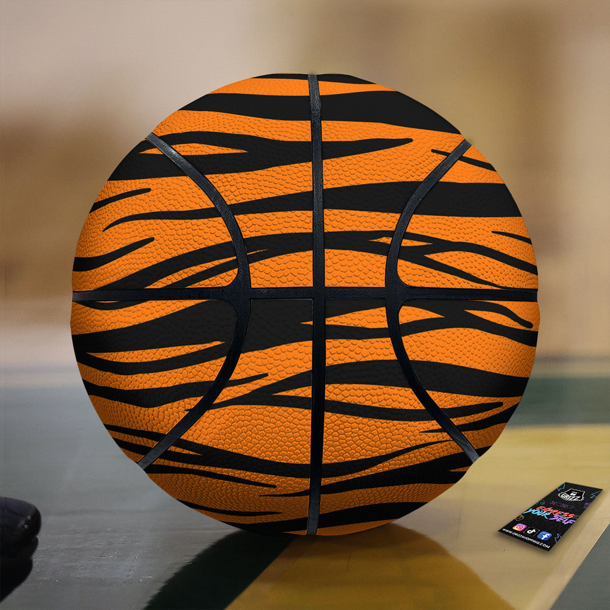 Tiger Stripe Black And Orange Print Basketball