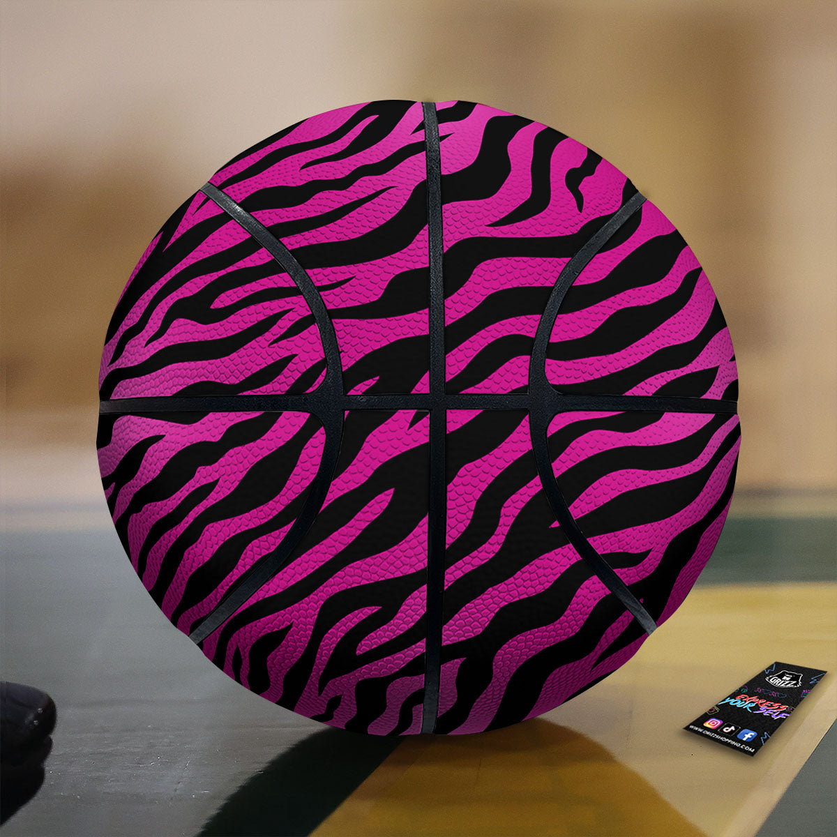Tiger Stripe Black And Pink Print Basketball
