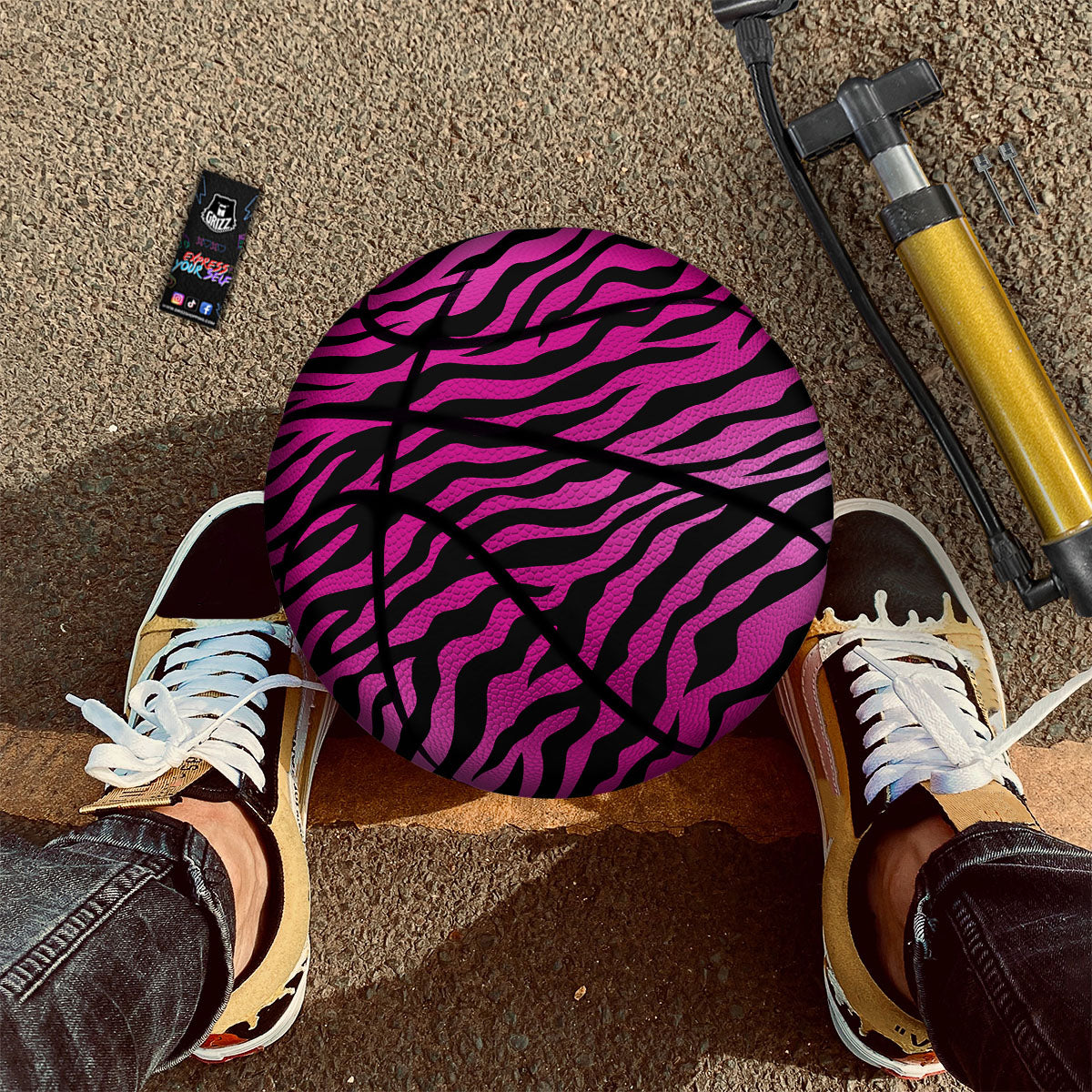 Tiger Stripe Black And Pink Print Basketball