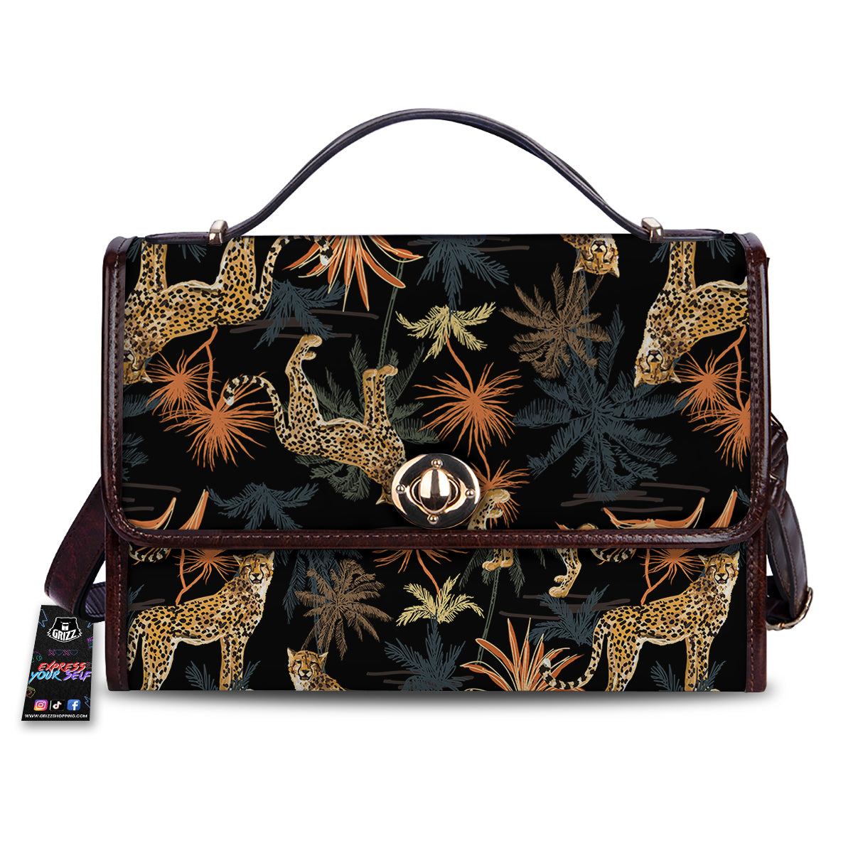 Tiger Watercolor Print Pattern Women's Satchel Bag