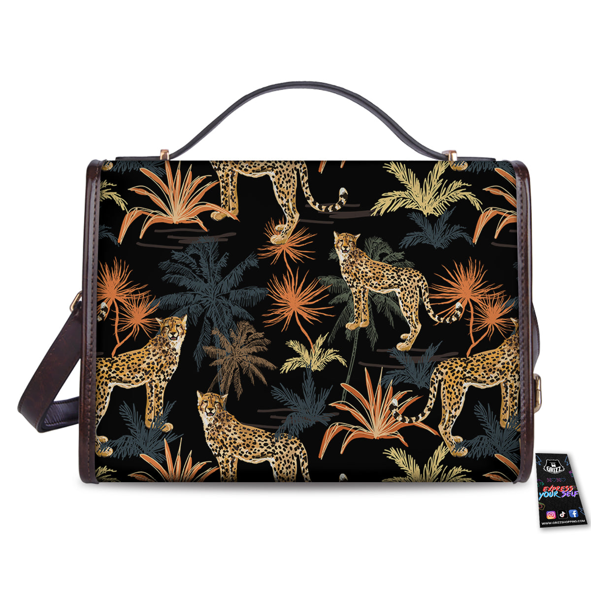 Tiger Watercolor Print Pattern Women's Satchel Bag