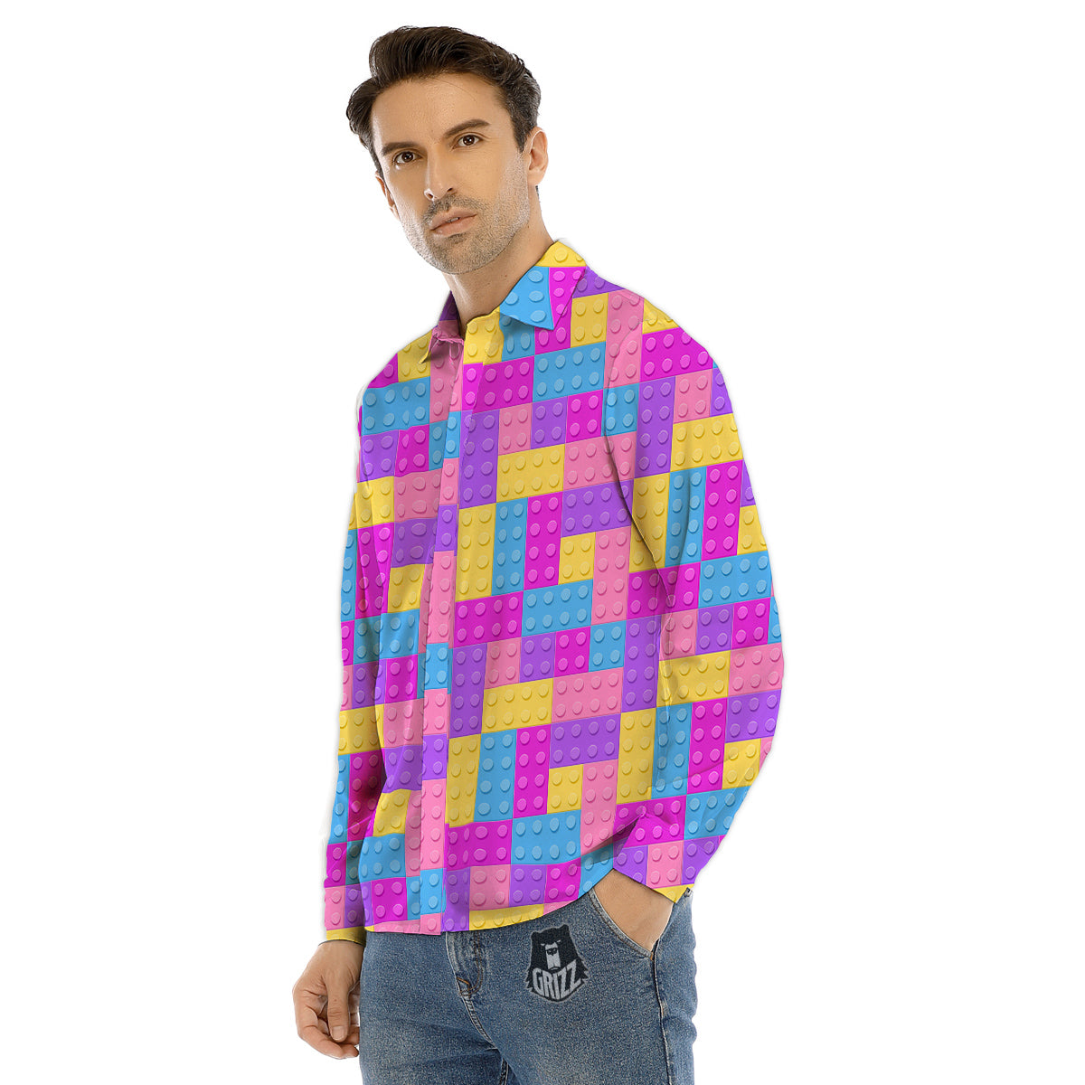 Tigers And Dragons Colorful Tattoo Print Pattern Men's Dress Shirts-grizzshop