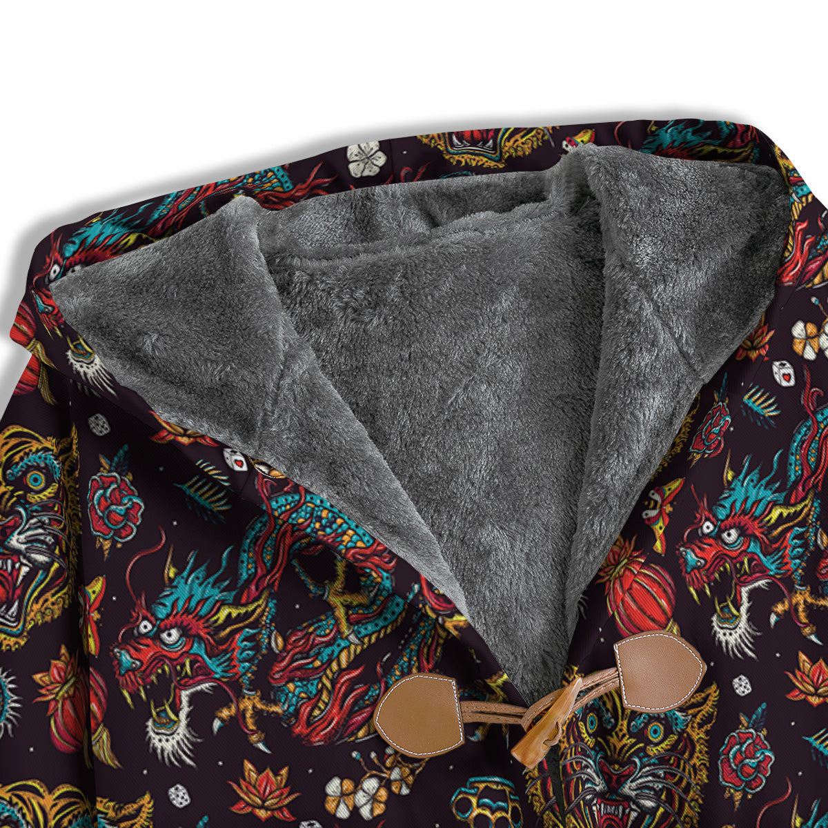 Tigers And Dragons Colorful Tattoo Print Pattern Men's Windbreaker Jacket-grizzshop