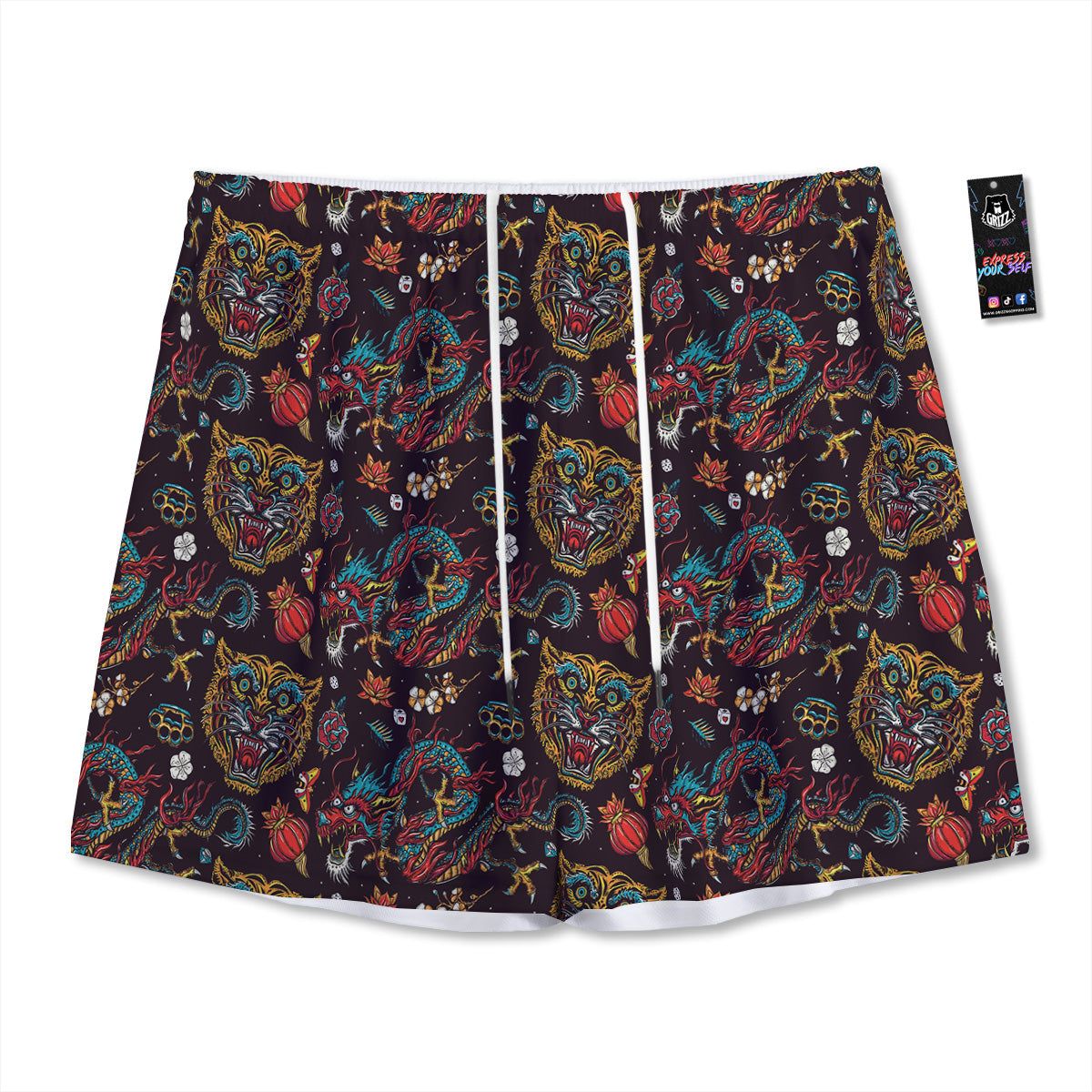 Turtle Cute Sea Print Pattern Mesh Shorts